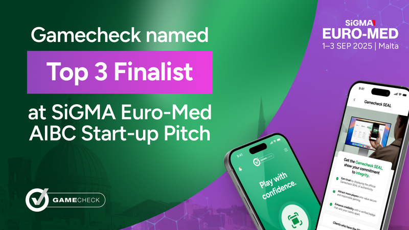 Gamecheck foi nomeada uma das 3 finalistas no SiGMA Euro-Med AIBC Start-up Pitch.